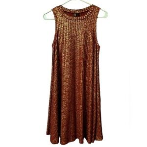 Want AND NEED women’s medium red & gold sparkle holiday dress